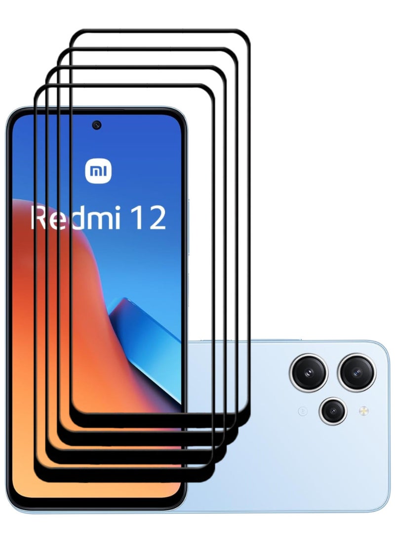 ACLIX 4 Pieces Antistatic ESD Dustproof Premium Quality High Definition Tempered Glass Screen Protector Designed For Xiaomi Redmi 12 - Image 1