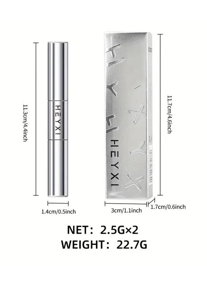 هايكسي ماسكارا heyxi المزدوجة النهاية-مقاومة للماء ، مقاومة للعرق ، طويلة الأمد واللطخة مقاومة لجميع أنواع البشرة ، أسود - Image 3
