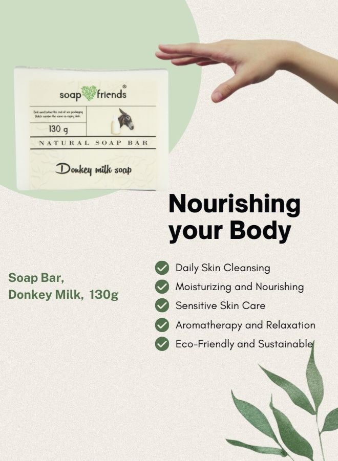 الصابون والأصدقاء صابون حليب الحمار المغذي: مرطب، مضاد للشيخوخة، ومنظف يومي لطيف 130 جرام - Image 4