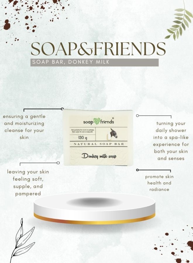 الصابون والأصدقاء صابون حليب الحمار المغذي: مرطب، مضاد للشيخوخة، ومنظف يومي لطيف 130 جرام - Image 3