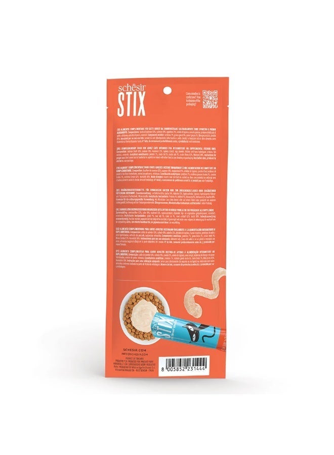 Schesir Stix Cat Creamy Snacks with Salmon - 2 packs, every pack 6 Snacks sticks - Image 3