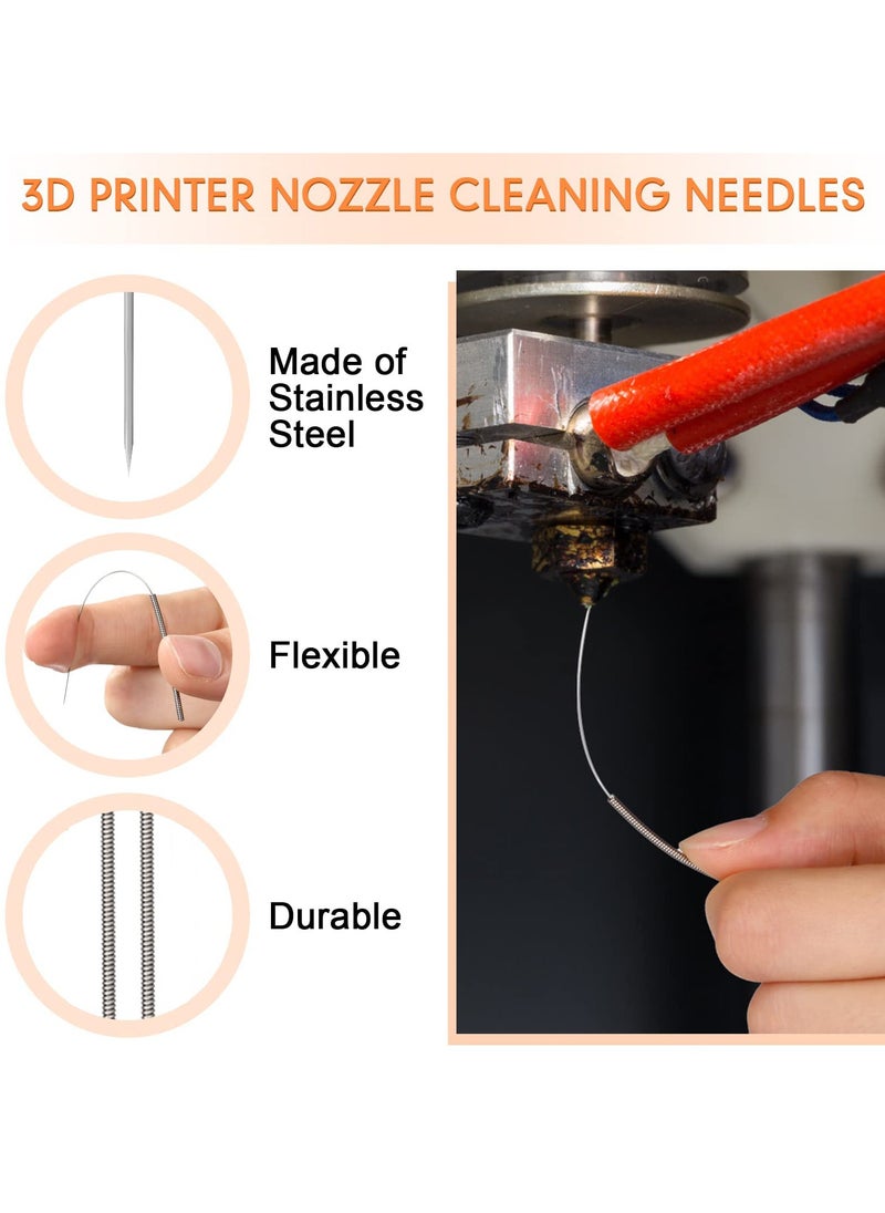 GNAFOTU 30Pcs 3D Printer Nozzle Cleaning Kit Includes 5 Pcs Stainless Steel Needles Cleaner Tools and 18 Pcs MK8 Nozzles Multiple Sizes Compatible with Makerbot Creality CR-10 Ender 3 5  - Image 2