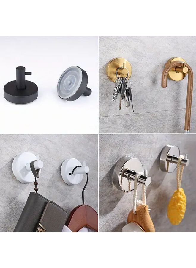 Golden Color 3pcs Stainless Steel Suction Cup Hooks No Drill Wall Mount - Image 4