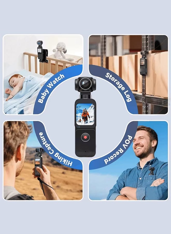 1.69" 4K/5K Ultra WIFI Touch Screen Pocket Action Camera, with 128G TF Card,  270° Vlog Mini Sports Cam Helmet Travel Bicycle Driver Recorder - Image 5