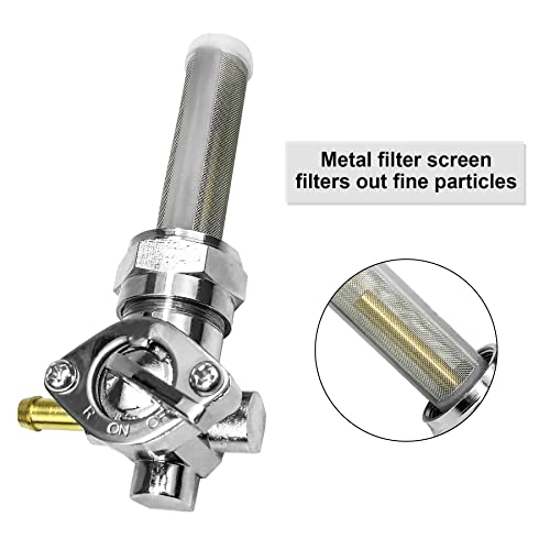 GUZIKO Petcock Fuel Valve 22mm with Left Spigot 90 Outlet Shut Off Valve Switch Fits for Harley Davidson Low Rider Dyna Fatboy Heritage Softail Springer Sport Glide Sportster - Image 3