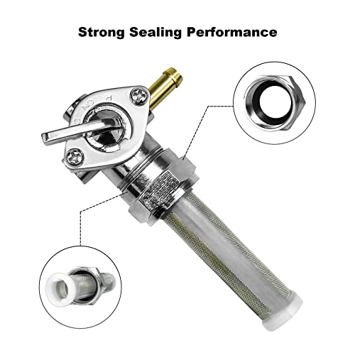 GUZIKO Petcock Fuel Valve 22mm with Left Spigot 90 Outlet Shut Off Valve Switch Fits for Harley Davidson Low Rider Dyna Fatboy Heritage Softail Springer Sport Glide Sportster - Image 4