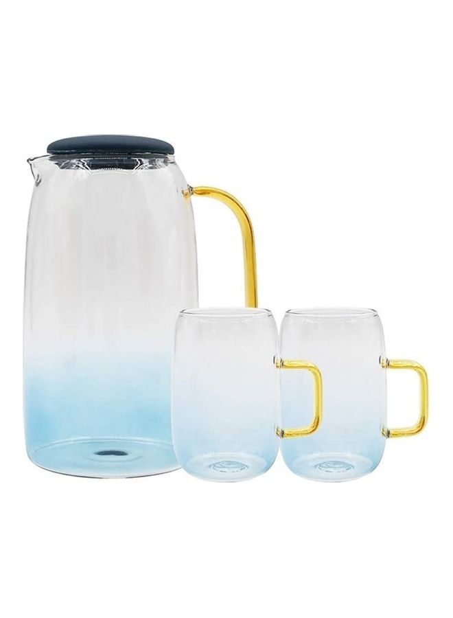1500ml Transparent Teapot Set and Coffee Servers Featuring Gold Handles - Image 1