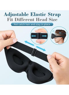 Eworld 3D Contoured Sleep Mask for Women & Men, Luxury Light-Blocking Eye Mask with Carry Pouch, Adjustable Strap for Travel and Naps, Black  - Image 4