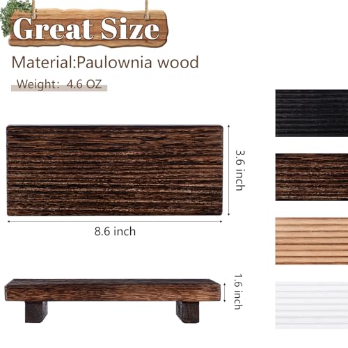 zoocatia Bathroom Tray Farmhouse Decor Pedestal Stand Wood Riser Display Kitchen Accessories Soap Holder for Sink, Counter, Vanity, 8.7 * 3.6 Dark Brown - Image 3