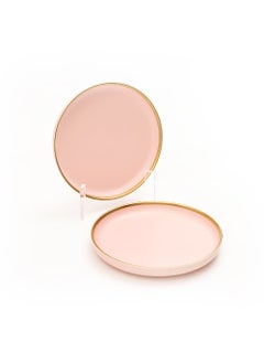 EZ Life EZ Life Pastely 8 Inch Ceramic Small Dinner Plate - Baby Pink - Pack of 2 - Serveware - Dinnerware - Home Kitchen, Tableware, Dining Sets Plate, Ceramic Crockery, Plates  - Image 1