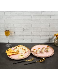EZ Life EZ Life Pastely 8 Inch Ceramic Small Dinner Plate - Baby Pink - Pack of 2 - Serveware - Dinnerware - Home Kitchen, Tableware, Dining Sets Plate, Ceramic Crockery, Plates  - Image 3