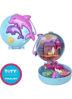 Polly Pocket Dolphin Beach Compact Adventure Theme With Micro Polly & Mermaid Doll 5 Reveals & 12 Accessories Pop & Swap Feature Great Gift For Ages 4 Years Old & Up  - Image 4