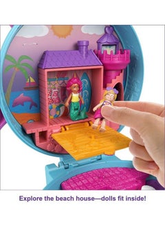 Polly Pocket Dolphin Beach Compact Adventure Theme With Micro Polly & Mermaid Doll 5 Reveals & 12 Accessories Pop & Swap Feature Great Gift For Ages 4 Years Old & Up  - Image 5