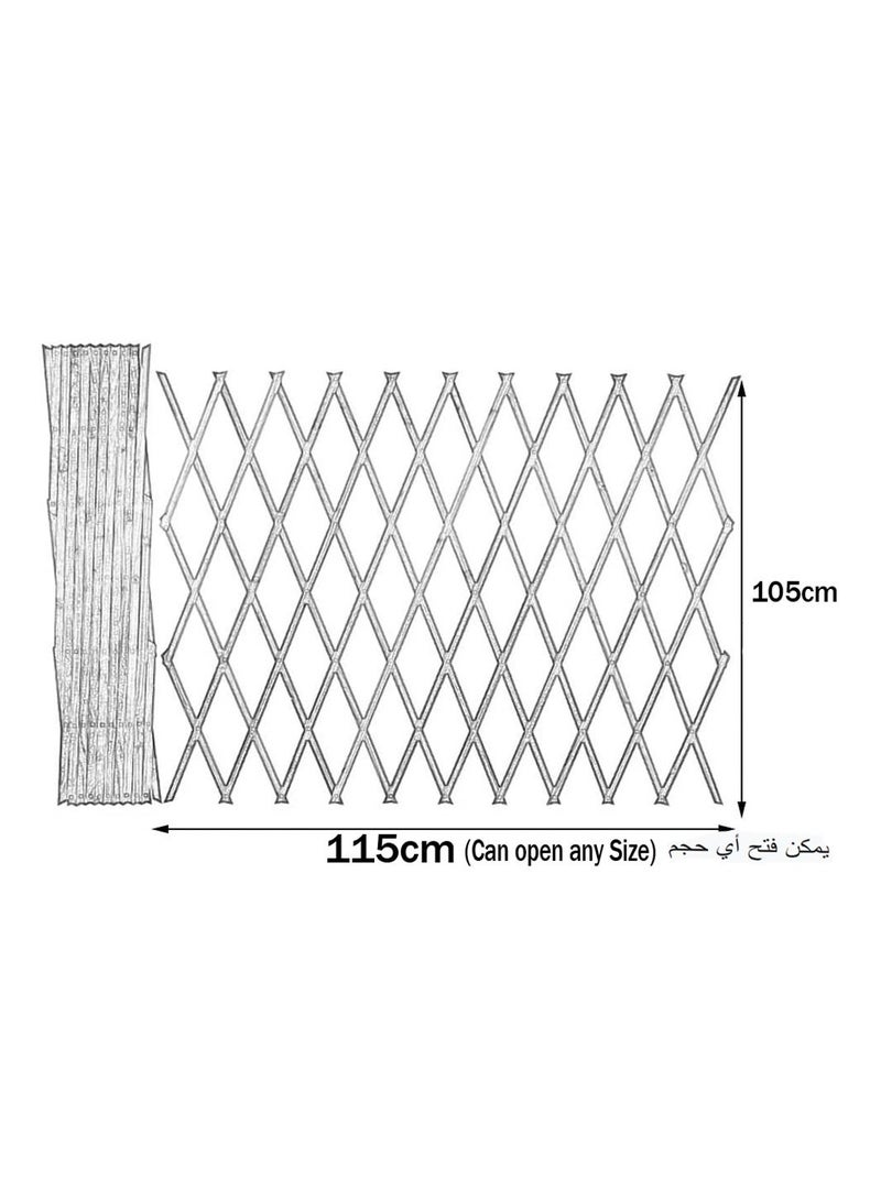 LINGWEI Wooden Decorative Garden Fence Portable Expandable Wicker Wood Picket Trellis Plant Vine Climbing Frame Fence Support (2pcs) - Image 4