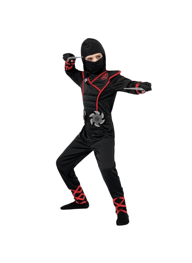 Spooktacular Creations - Spooktacular Creations Halloween Ninja Costume, Black Ninja Costume Kids, Ninja Accessories Costume Set, ninja dressing up, Halloween Costumes for Boys DressUp and RolePaly Party (3T (3-4 yrs)) - Image 1