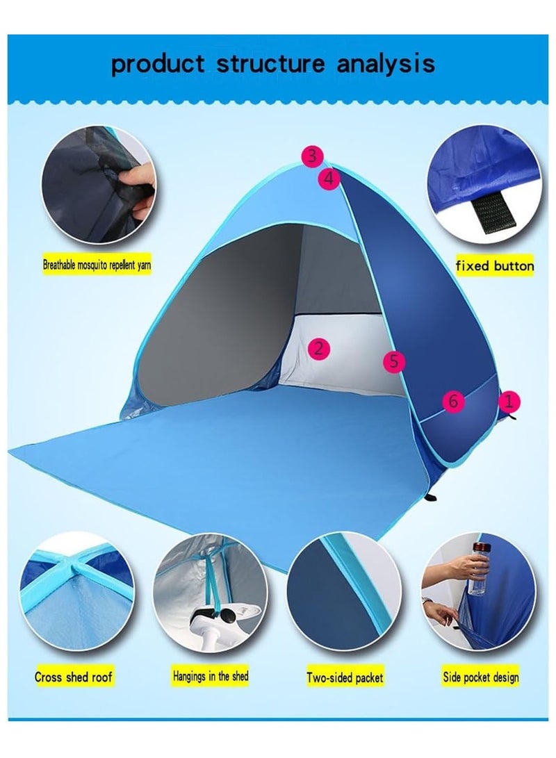 ECVV خيمة شاطئ خارجية محمولة، خيمة شاطئ منبثقة أوتوماتيكية مضادة للأشعة فوق البنفسجية - Image 2