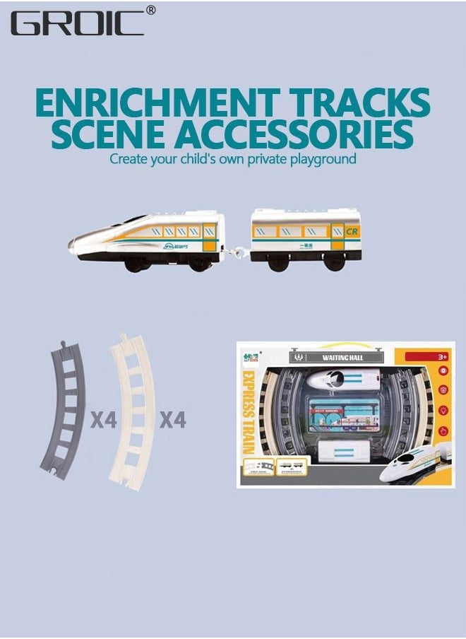 Electric High Speed Train Toy Bullet Train Set Electric Train Toy Train Track Railway System with Track and Simulation Scenario Train Toys for Toddlers