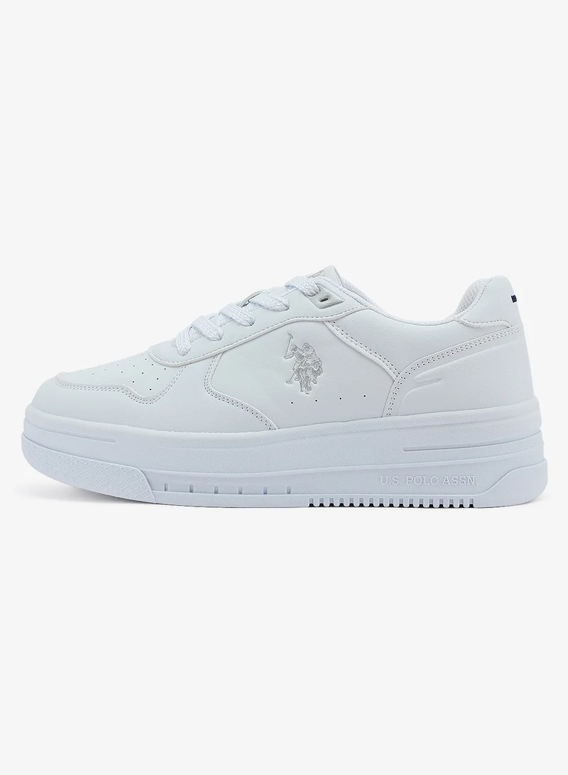 U.S. Polo Assn. Women's  White Low-Top Sneakers - Style that Moves, Comfort Shoes that Lasts