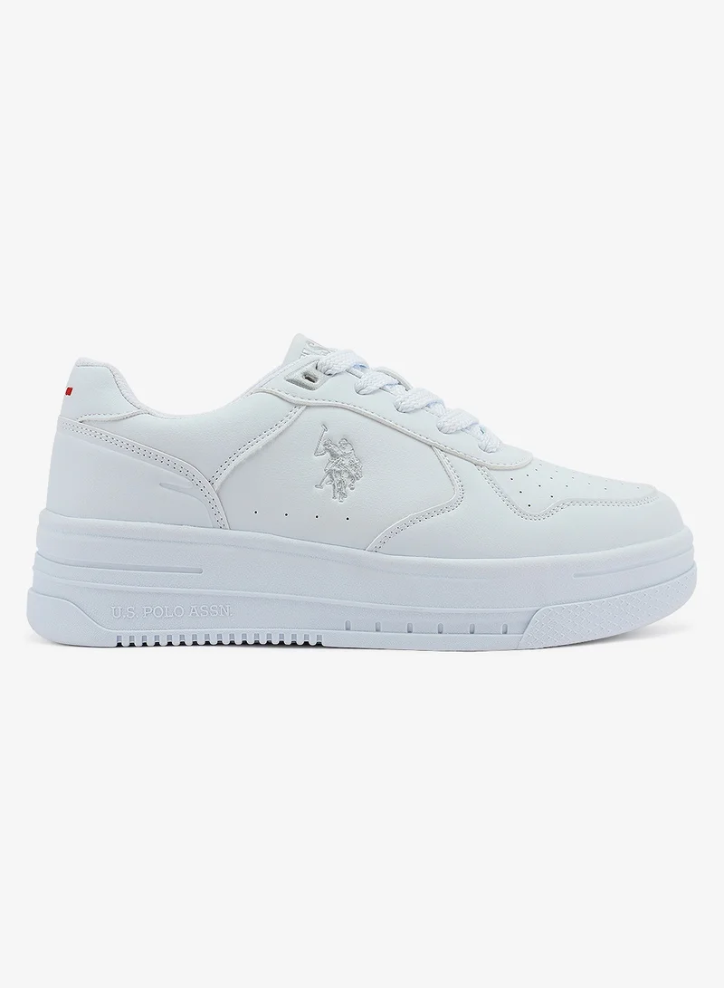 U.S. Polo Assn. Women's  White Low-Top Sneakers - Style that Moves, Comfort Shoes that Lasts