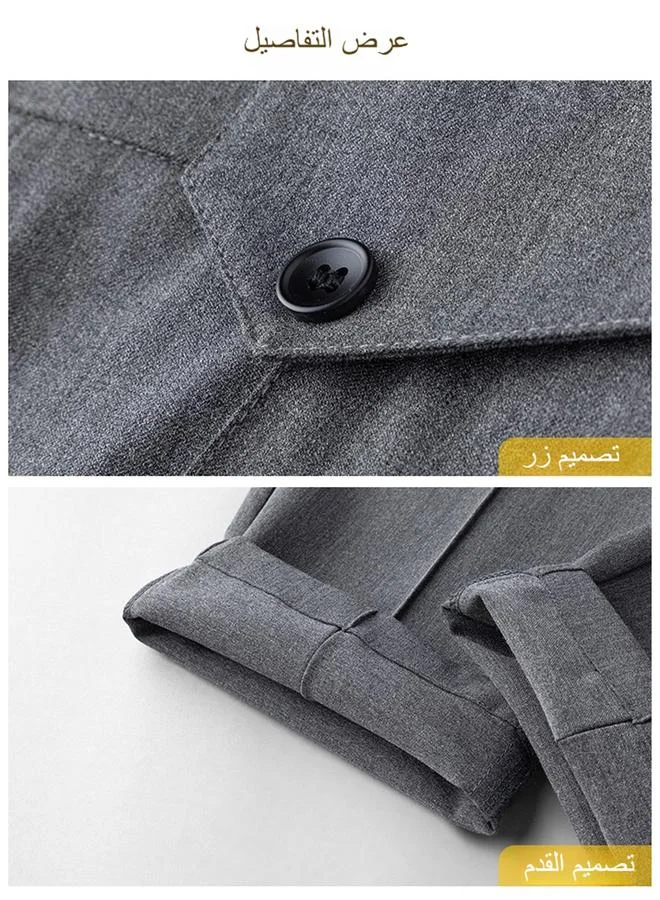 Take Two  Men Grey Tailored Trousers with Contrast Piping for Men | Best Price UAE