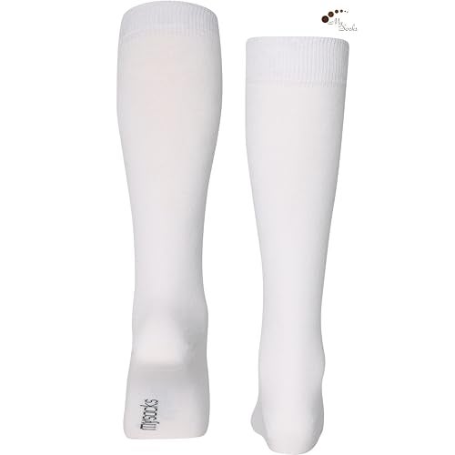 Mysocks Knee High White Socks for Women Men Combed Cotton Seamless Toe Tall Long High Socks White,8-11 - Image 5