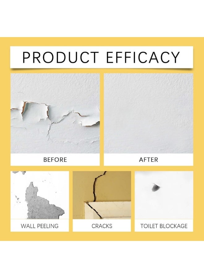 JUE FISH Wall Repair Cream, White Filler Paste for Holes and Cracks, Quick Drying Wall Spackle for Drywall, Concrete, and Plaster, Effective Hole Filler for Graffiti and Imperfections, Easy DIY Repair - Image 3