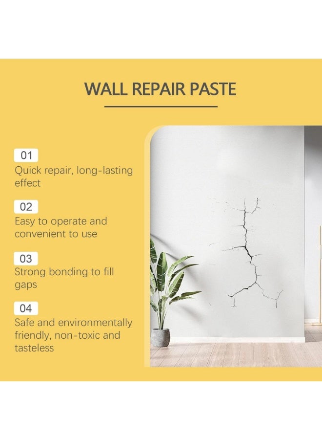 JUE FISH Wall Repair Cream, White Filler Paste for Holes and Cracks, Quick Drying Wall Spackle for Drywall, Concrete, and Plaster, Effective Hole Filler for Graffiti and Imperfections, Easy DIY Repair - Image 5