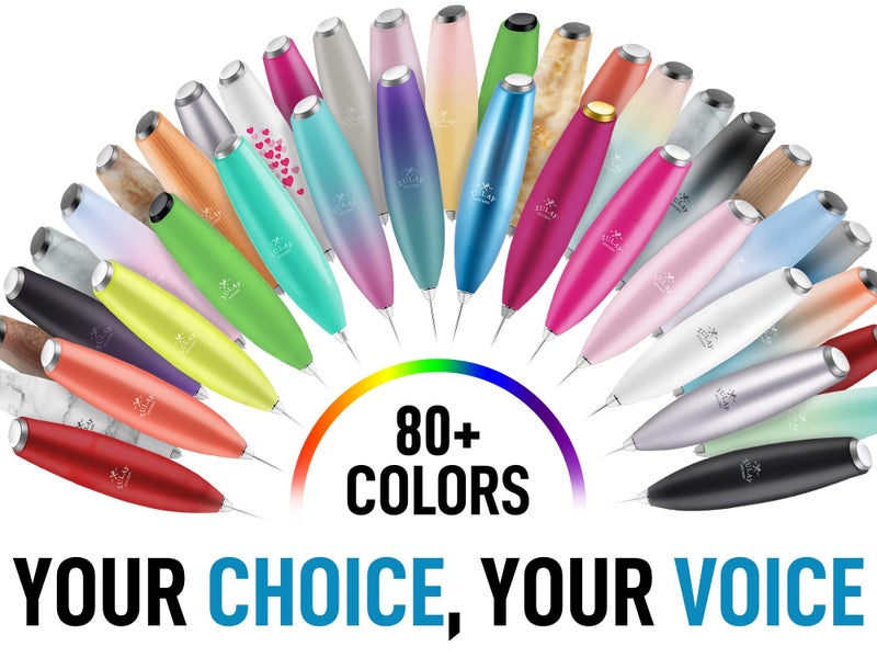 Zulay Kitchen Zulay Powerful Milk Frother Handheld Foam Maker for Lattes - Whisk Drink Mixer for Coffee, Mini Foamer for Cappuccino, Frappe, Matcha, Hot Chocolate by Milk Boss (Orange/Green) - Image 5