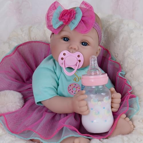 Milidool Lifelike Reborn Baby Dolls 18 Inch Real Life Realistic Newborn Baby Dolls Girl with Soft Weighted Body Gift Set for Kids Age 3 - Image 1