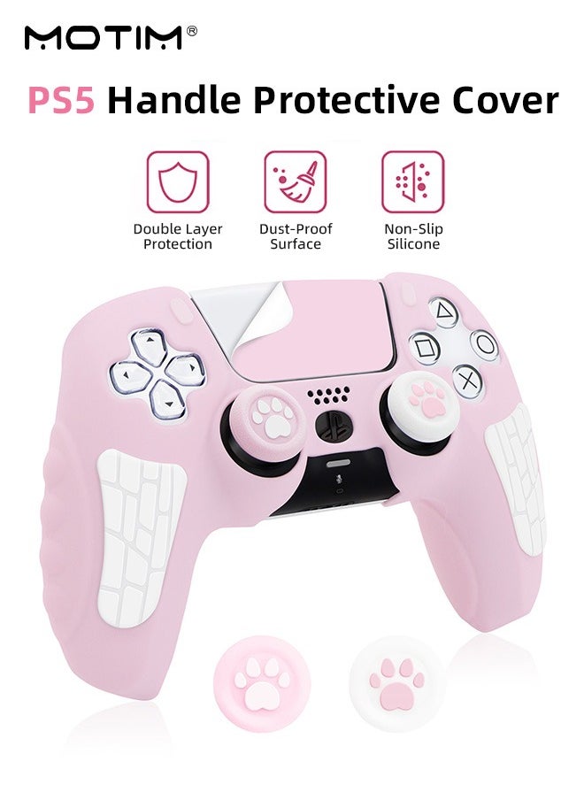 Motim - Case Cover for PS5 Wireless Controller for Dual Sense, Soft Silicone Protection Skin with 2 Thumb Caps,  Anti-scratch Anti-fall Case Cover - Image 1
