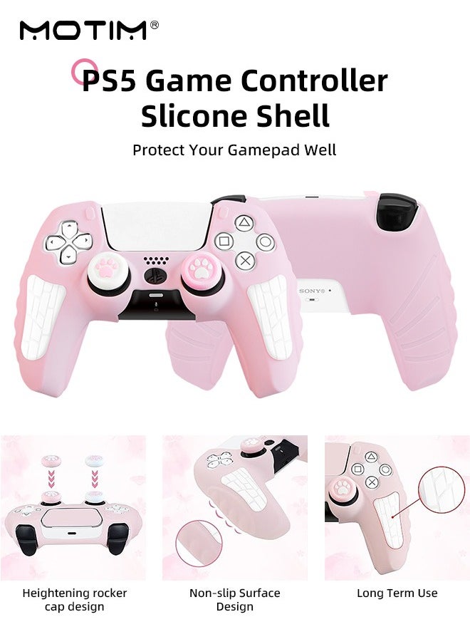 Motim - Case Cover for PS5 Wireless Controller for Dual Sense, Soft Silicone Protection Skin with 2 Thumb Caps,  Anti-scratch Anti-fall Case Cover - Image 1