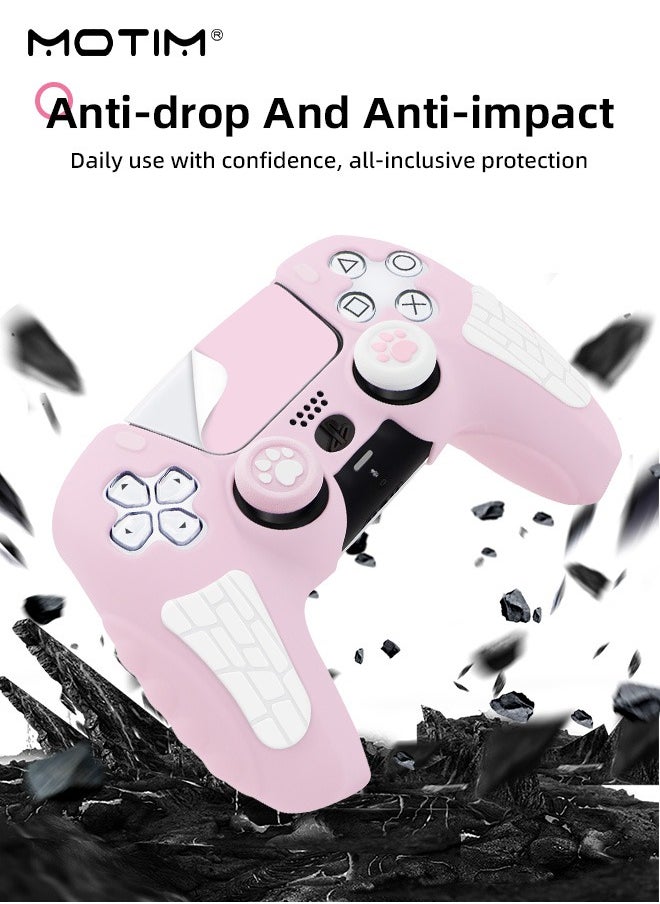 Motim - Case Cover for PS5 Wireless Controller for Dual Sense, Soft Silicone Protection Skin with 2 Thumb Caps,  Anti-scratch Anti-fall Case Cover - Image 1