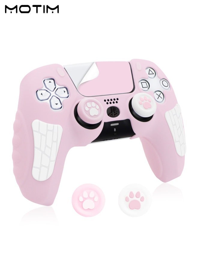 Case Cover for PS5 Wireless Controller for Dual Sense, Soft Silicone Protection Skin with 2 Thumb Caps, Anti-scratch Anti-fall Case Cover