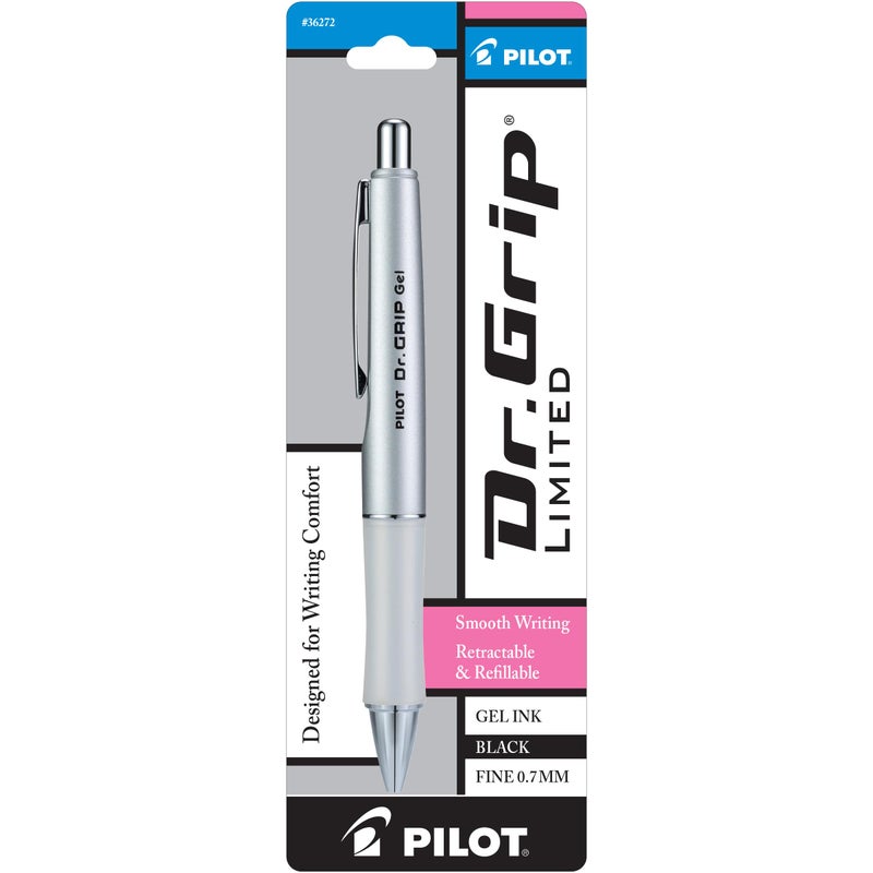 PILOT Dr. Grip Limited Refillable & Retractable Gel Pen, Fine Point, Black Ink, Single Pen - Ideal for School, Journaling & Office Writing - Image 1