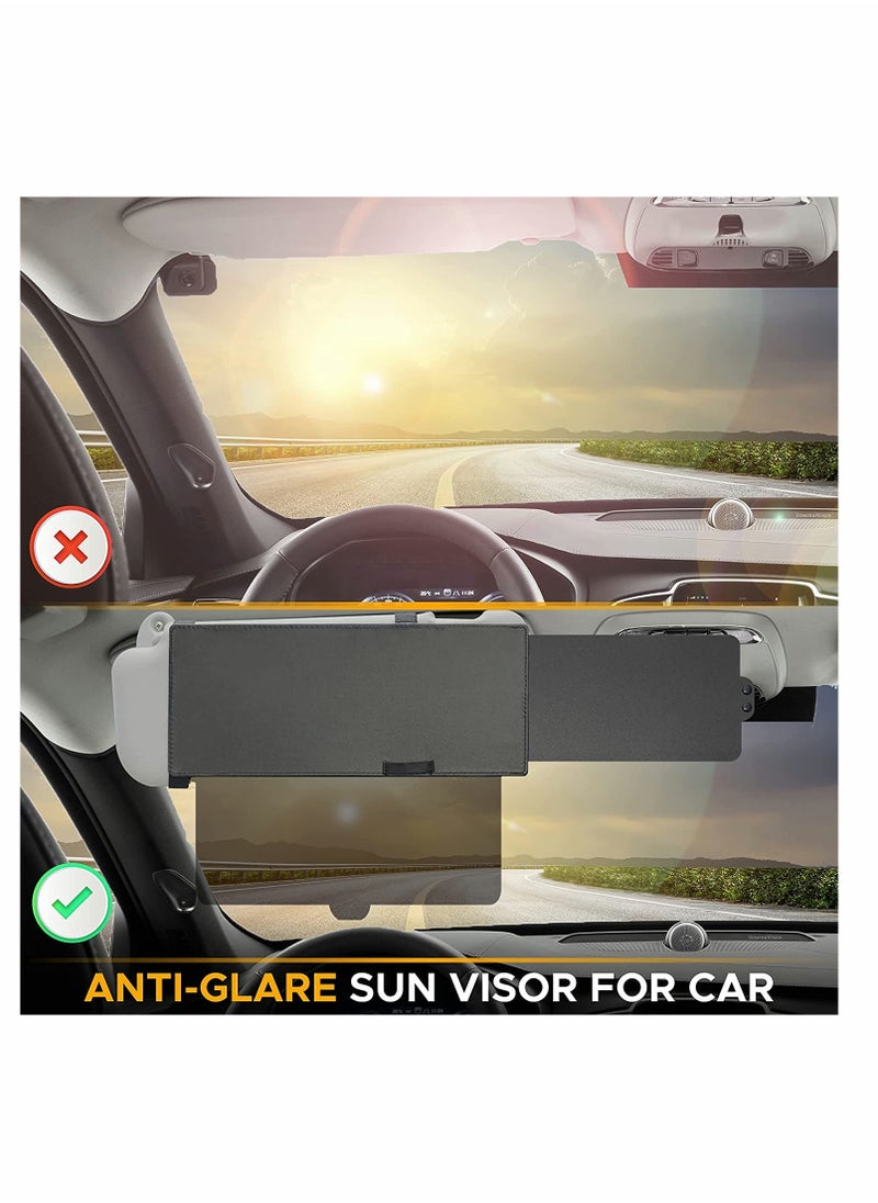 KASTWAVE - Polarized Car Sun Visor Extender, One Pull Down Sunshade See Through Glass and One Side Sunshade Sun Block Piece | Snow Blindness | Protects from UV Rays | Universal Fit for Most of The Cars - Image 1