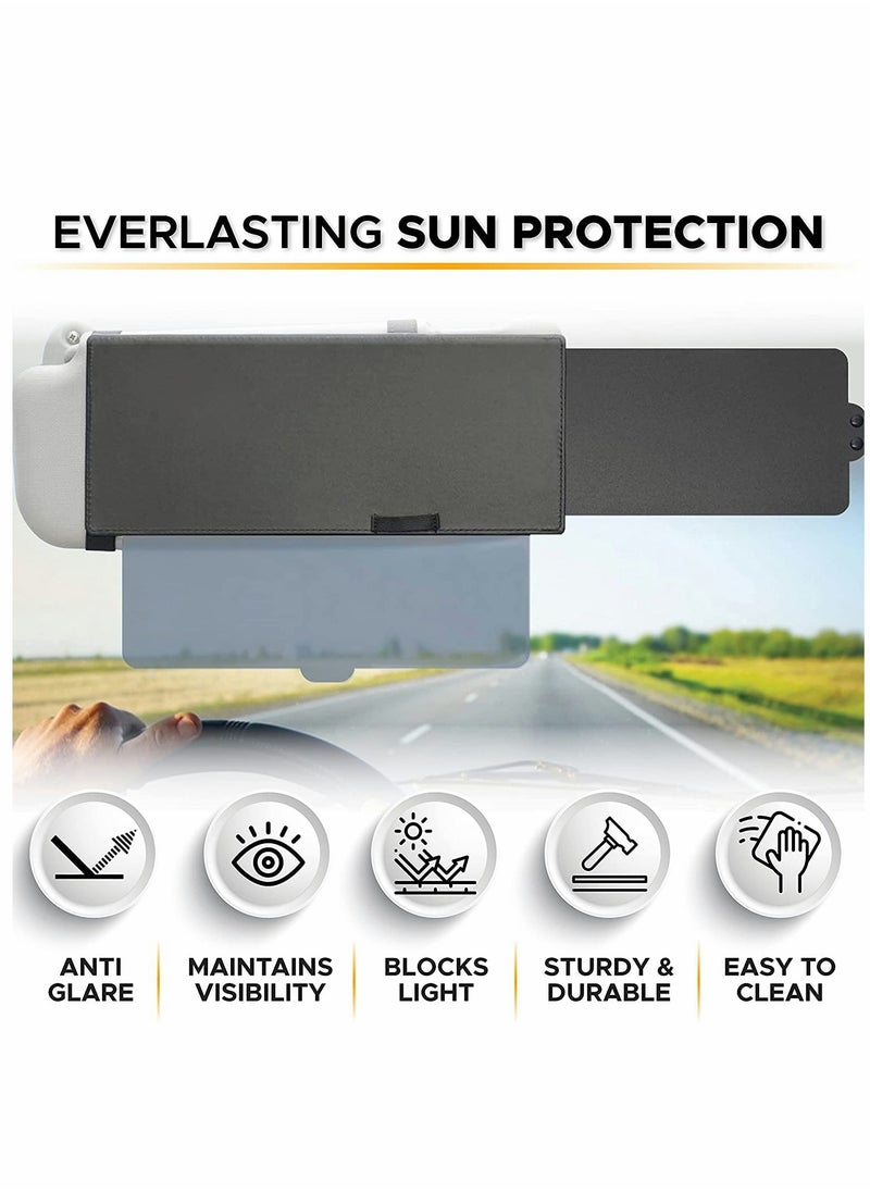 KASTWAVE - Polarized Car Sun Visor Extender, One Pull Down Sunshade See Through Glass and One Side Sunshade Sun Block Piece | Snow Blindness | Protects from UV Rays | Universal Fit for Most of The Cars - Image 1