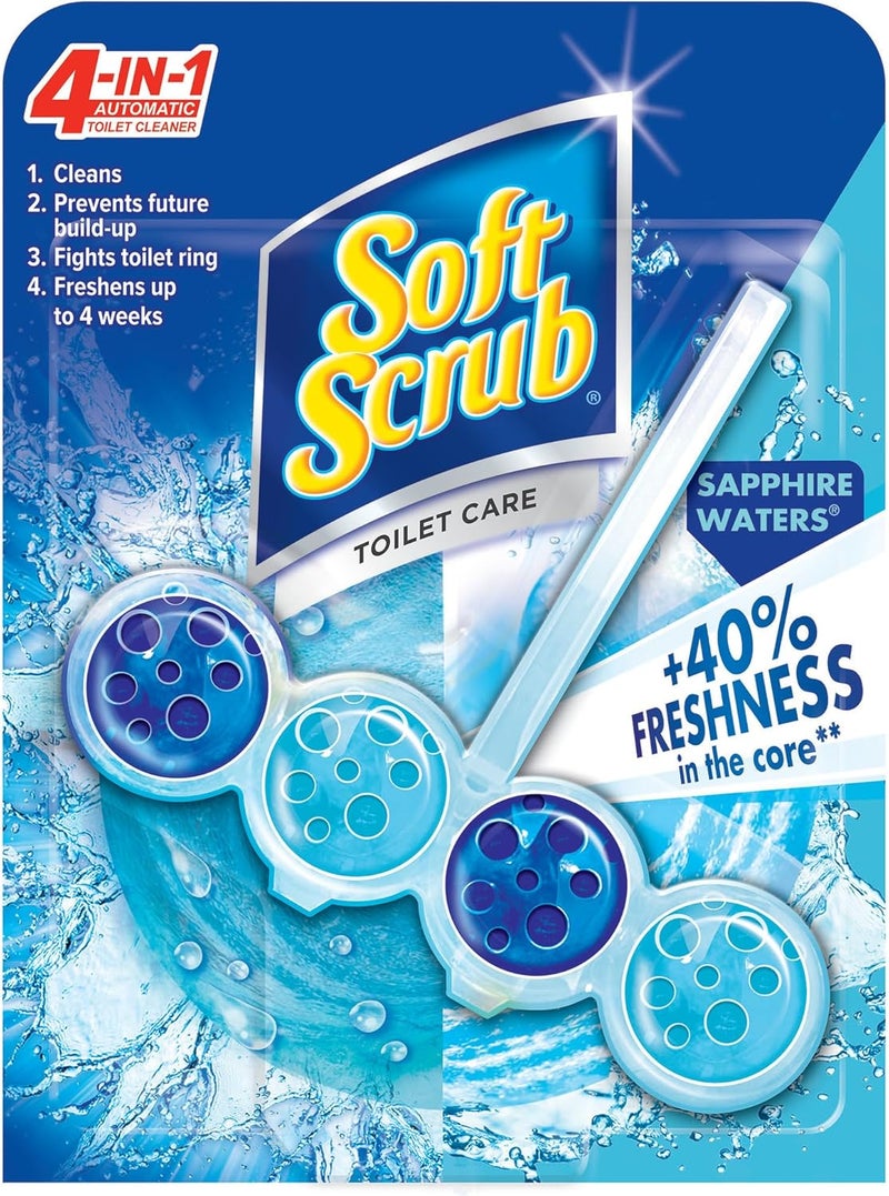 Soft Scrub 4-in-1 Rim Hanger Toilet Bowl Cleaner, Sapphire Waters, 6 Count - Image 1