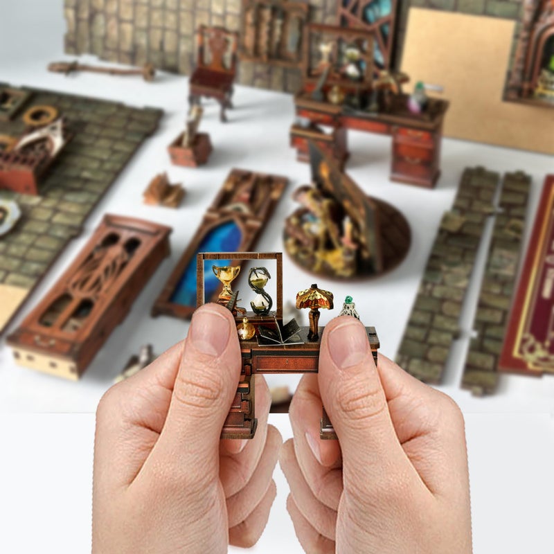 Miggley Book Nook Kits for Adults, Booknook DIY Miniature House Kit, Mini House Bookshelf Decor 3D Wooden Puzzle, Birthday Gift for Family, Friends - Magic Studio - Image 5