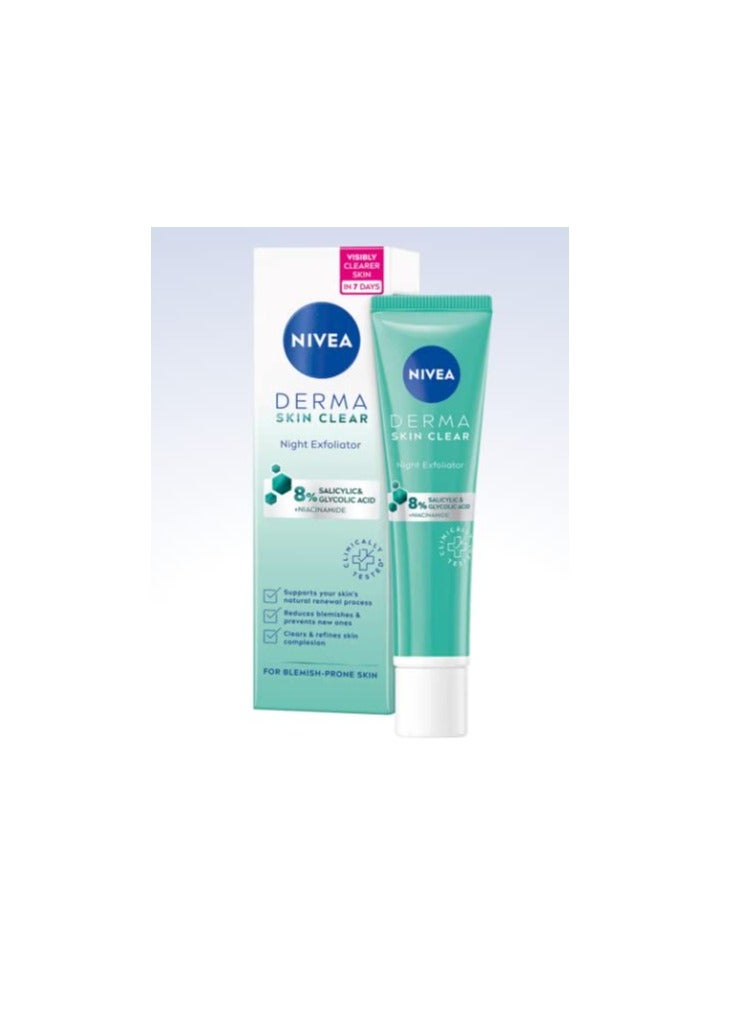 Nivea Nivea Derma Skin Clear Night Exfoliator for Blemish-prone Skin 40ml