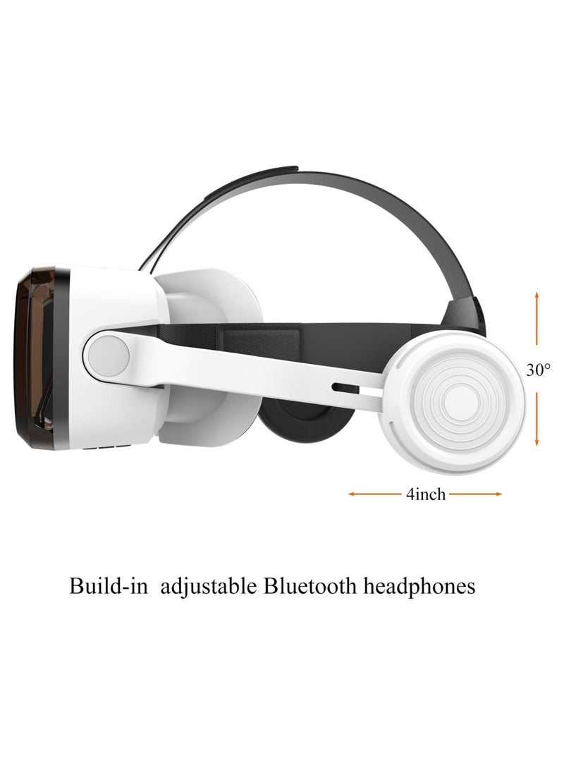 Shinecon - Virtual reality headset with Bluetooth headphones, HD virtual reality headsets with eye protection, virtual reality glasses for iPhone and Android phones within a 4.7-6.2 screen (original) - Image 1