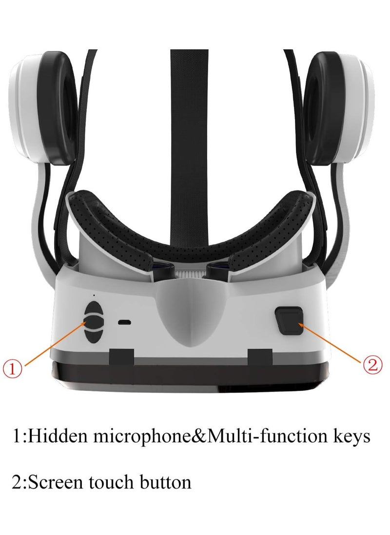 Shinecon - Virtual reality headset with Bluetooth headphones, HD virtual reality headsets with eye protection, virtual reality glasses for iPhone and Android phones within a 4.7-6.2 screen (original) - Image 1