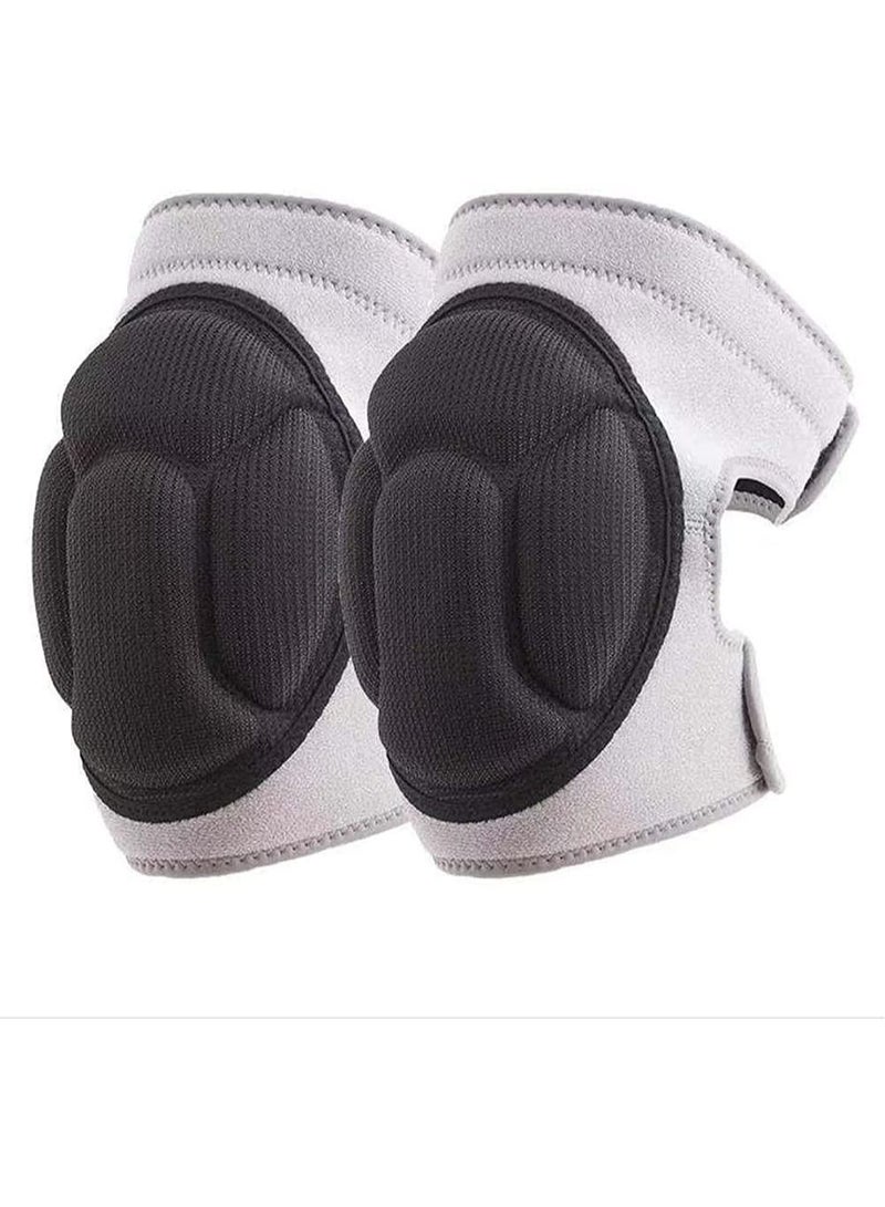 Y&D Knee Pad Anti Slip Padded Sponge Brace Grey M (leg circumference 33-40CM) - Image 1