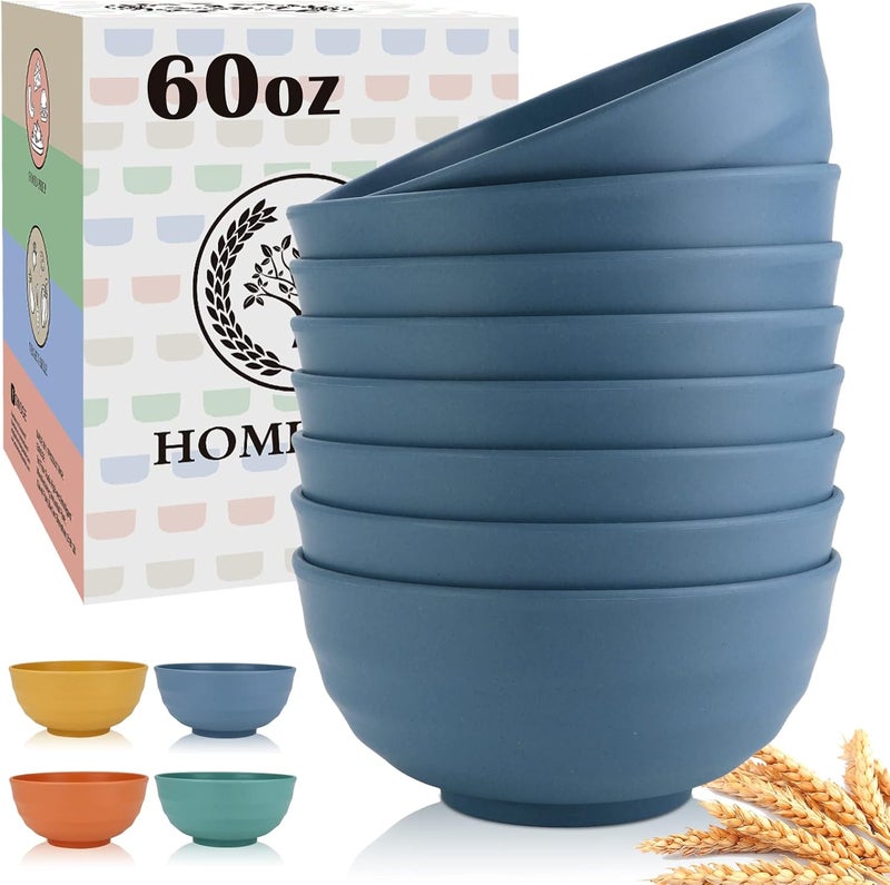 Homienly Cereal Bowl Set, Wheat Straw Fiber Unbreakable Lightweight Bowls Set - Image 1