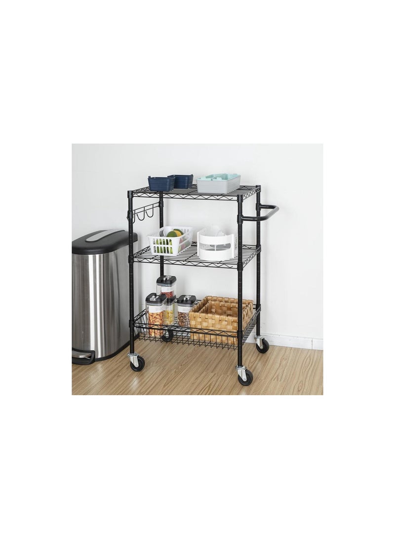Generic Multi function three layer trolley kitchen dining cart with casters and PP board  - Image 3