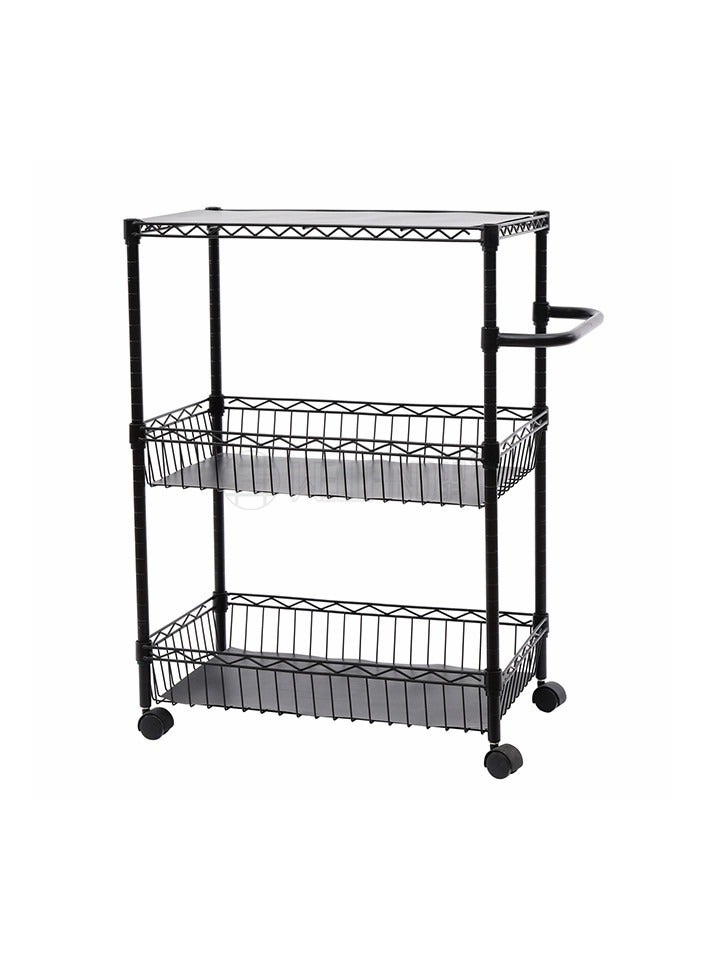 Generic Multi function three layer trolley kitchen dining cart with casters and PP board  - Image 4