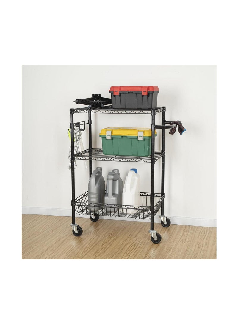 Generic Multi function three layer trolley kitchen dining cart with casters and PP board  - Image 5