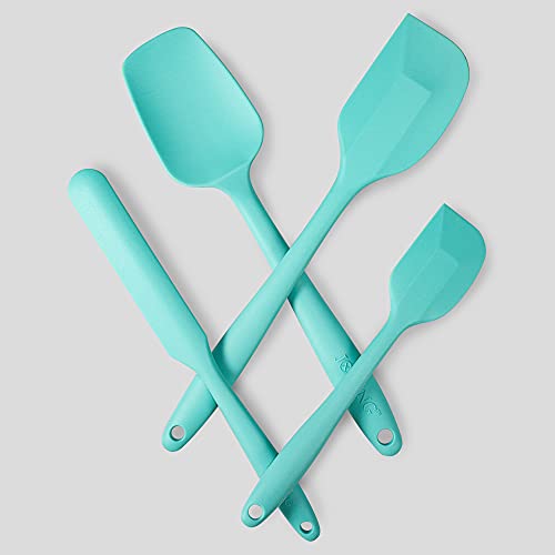 JXWING 4 Piece Silicone Spatula Set, Flexible Heat Resistant Non-scratch Baking Cooking Rubber Spatulas with Stainless Steel Core, Aqua Sky - Image 5