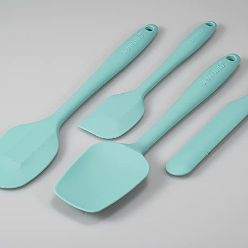 JXWING 4 Piece Silicone Spatula Set, Flexible Heat Resistant Non-scratch Baking Cooking Rubber Spatulas with Stainless Steel Core, Aqua Sky - Image 3