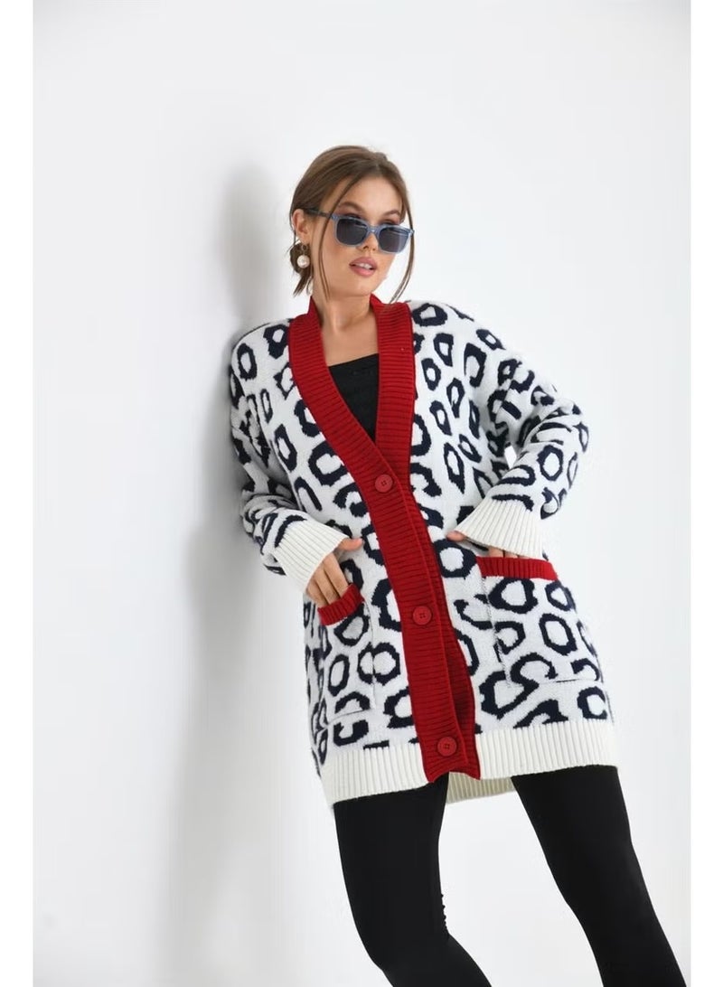 Garmi Women's Leopard Print Cardigan Ecru - Image 1