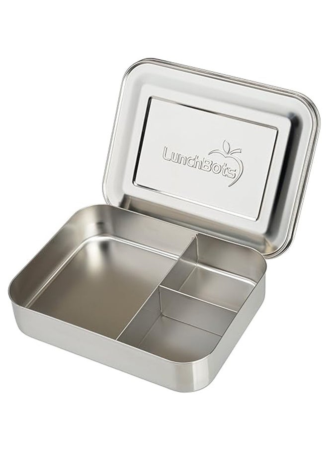 LunchBots Large Trio Stainless Steel Lunch Container -Three Section Design for Sandwich and Two Sides - Metal Bento Lunch Box - Eco-Friendly - Stainless Lid - Staineless Steel - pzsku/Z9E553EC3EDFE90297469Z/45/_/1710925032/63ad1c70-119b-465d-8d64-88a93af84160